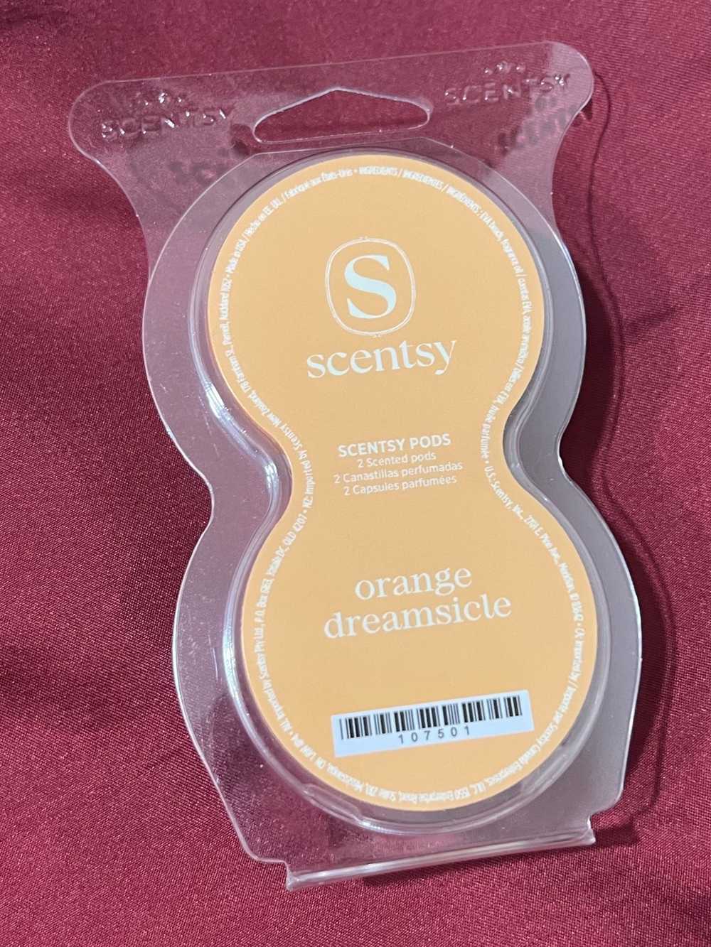 Scentsy Orange Dreamsicle Wax Pods — Pale Orange Packaging